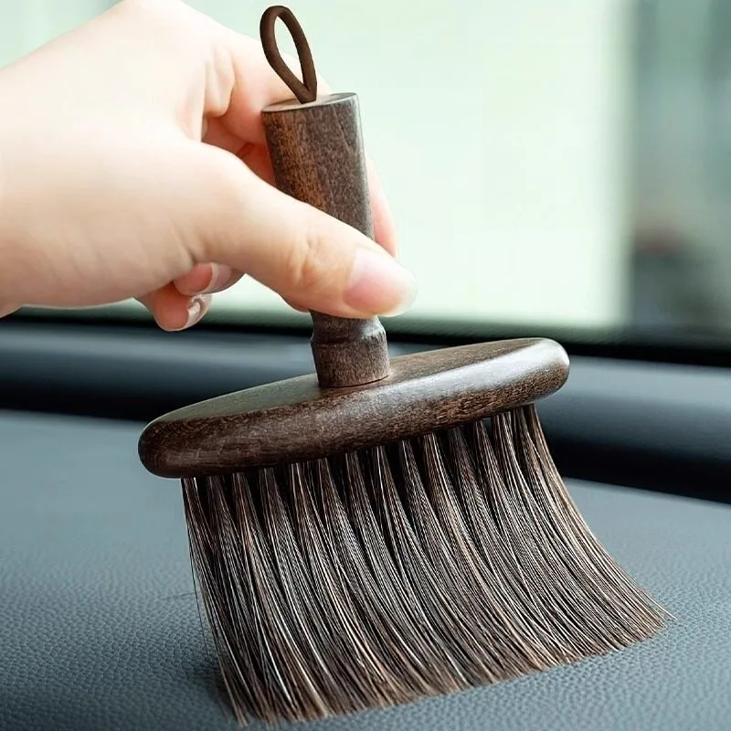 Dust Brush Car Interior Dust Sweeping Artifact Solid Wood Soft Bristle Brush Car Air Conditioner Trend Cleaning Brush