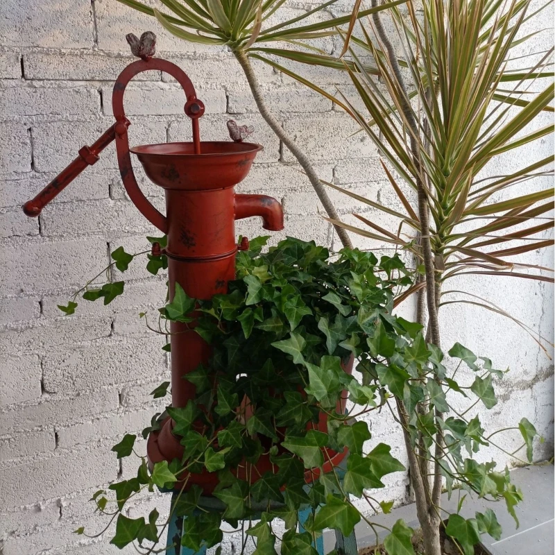 Outdoor Floor To Ceiling Flower Pots Retro Do Old Plant Stand Creative Garden Pressure Well Balcony Landscaping Iron Decorations