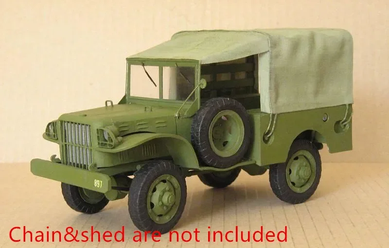 Dodge WC-51 Light Military Truck 1:25 Scale DIY Paper Model Kit Puzzles Toy DIY Handmade