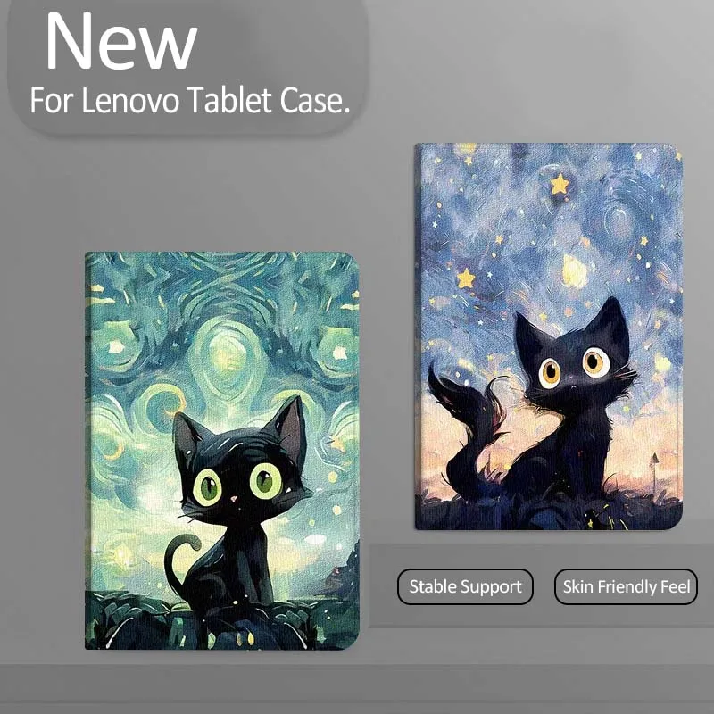 

Starlit Sky Art Cat Gift For Xiaoxin Lenovo Tab Pad K11 K10 M10 P11 3rd Plus Pro Legion Y700 Y900 Gen4 2 Tablet Case