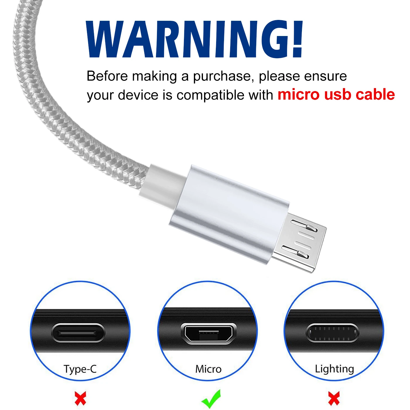 Android Micro USBケーブル 2A急速充電USBケーブル Xiaomi Realme Redmi Samsung Huawei 携帯電話 USBデータ充電ケーブル 3M