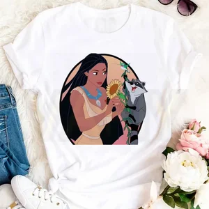 Công chúa Harajuku Pocahontas trong thời trang thấp tay thời trang áo phông nữ gốc Hip-hop Streetwear Tops Quần áo thời trang Y2K 6 Áo sơ mi chính của Pocahontas - №4