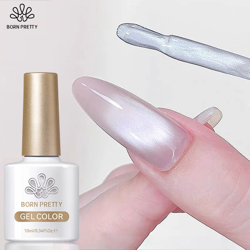 BORN PRETTY 10ml Flow Light White Cat Magnetic Gel Nail Polish Ultra Shine Semi Permanent Soak Off UV LED Varnish Manicure