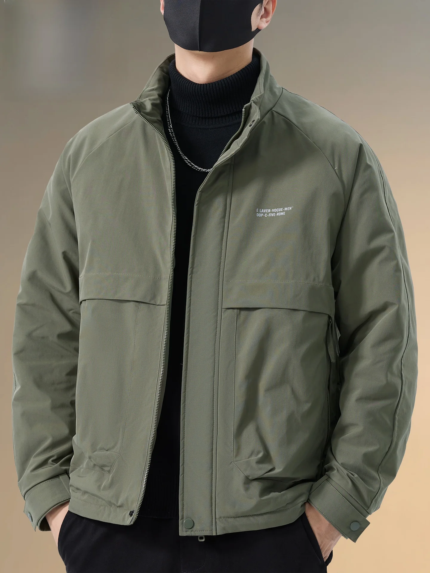 

Мужская свободная рабочая одежда Pierre Cardin с воротником-стойкой, хлопковая теплая верхняя одежда, модная городская повседневная одежда