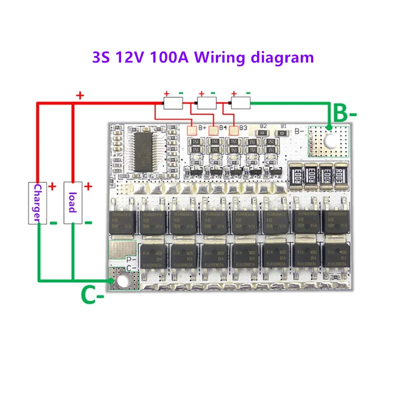3s/4s/5s Bms 12v 16.8v 21v 3.7v 100a Li-ion Lmo Ternary Lithium Battery Protection Circuit Board Li-polymer Balance Charging