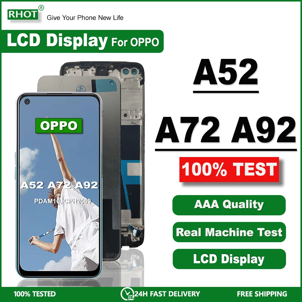 

6.5" For OPPO A72 A92 LCD Screen Touch Screen Digitizer Assembly Replace For OPPO A52 LCD PDAM10 CPH2069 LCD Display Replacement