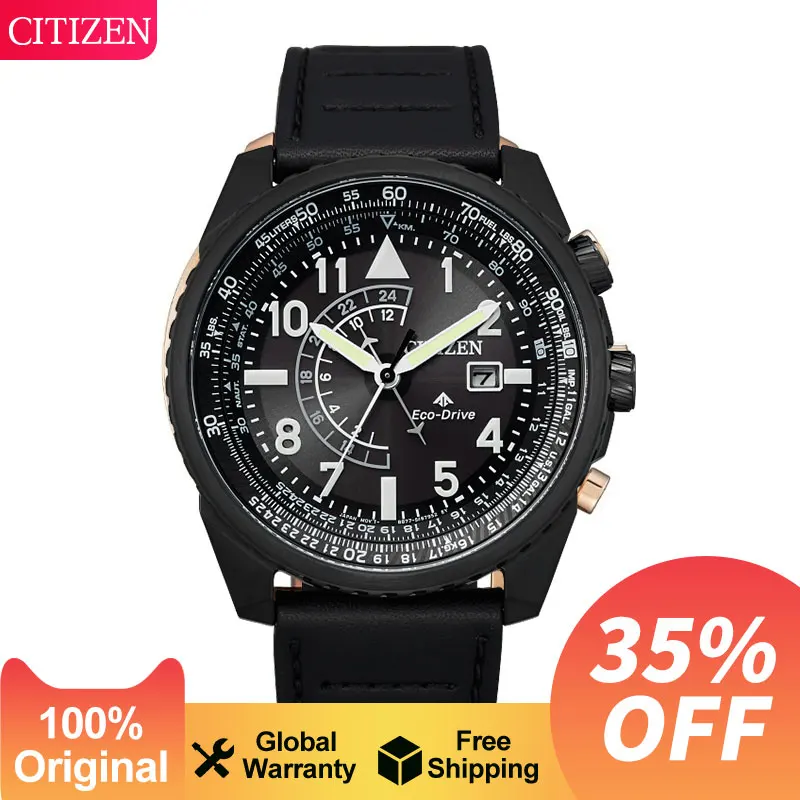 

CITIZEN Nighthawk Eco-Drive Watch Glow-in-the-Dark Deep Waterproof Men's Sports Casual Watch with Black Strap BJ7135-02E