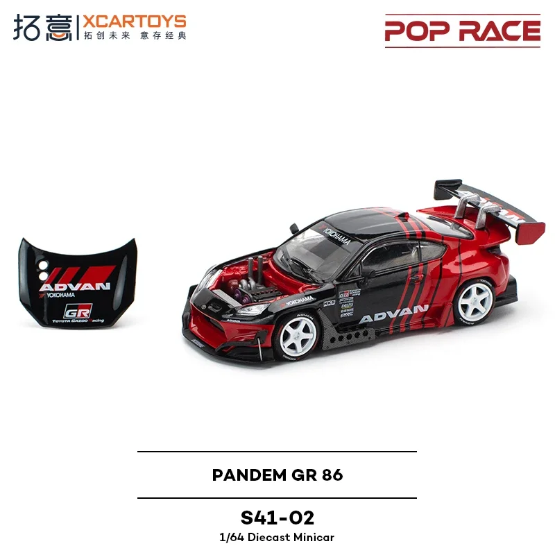 

POP RACE 1 64 Toyota GR86 PANDEM ADVAN Alloy Car Model Collection In Stock Ship Now