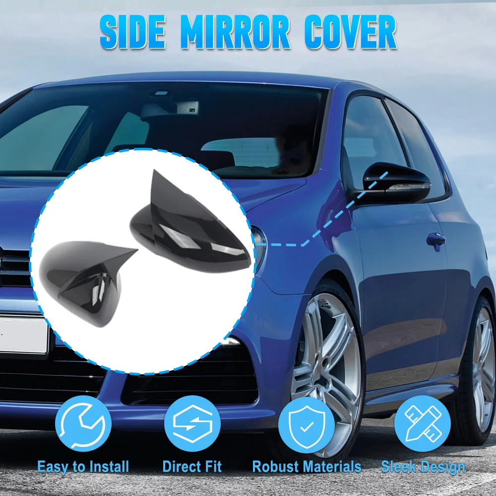 

2Pcs Side Wing Rearview Mirror Cover Caps For VW Golf MK6 Hatchback Convertible Touran Facelift EU version 5K0857537 5K0857538