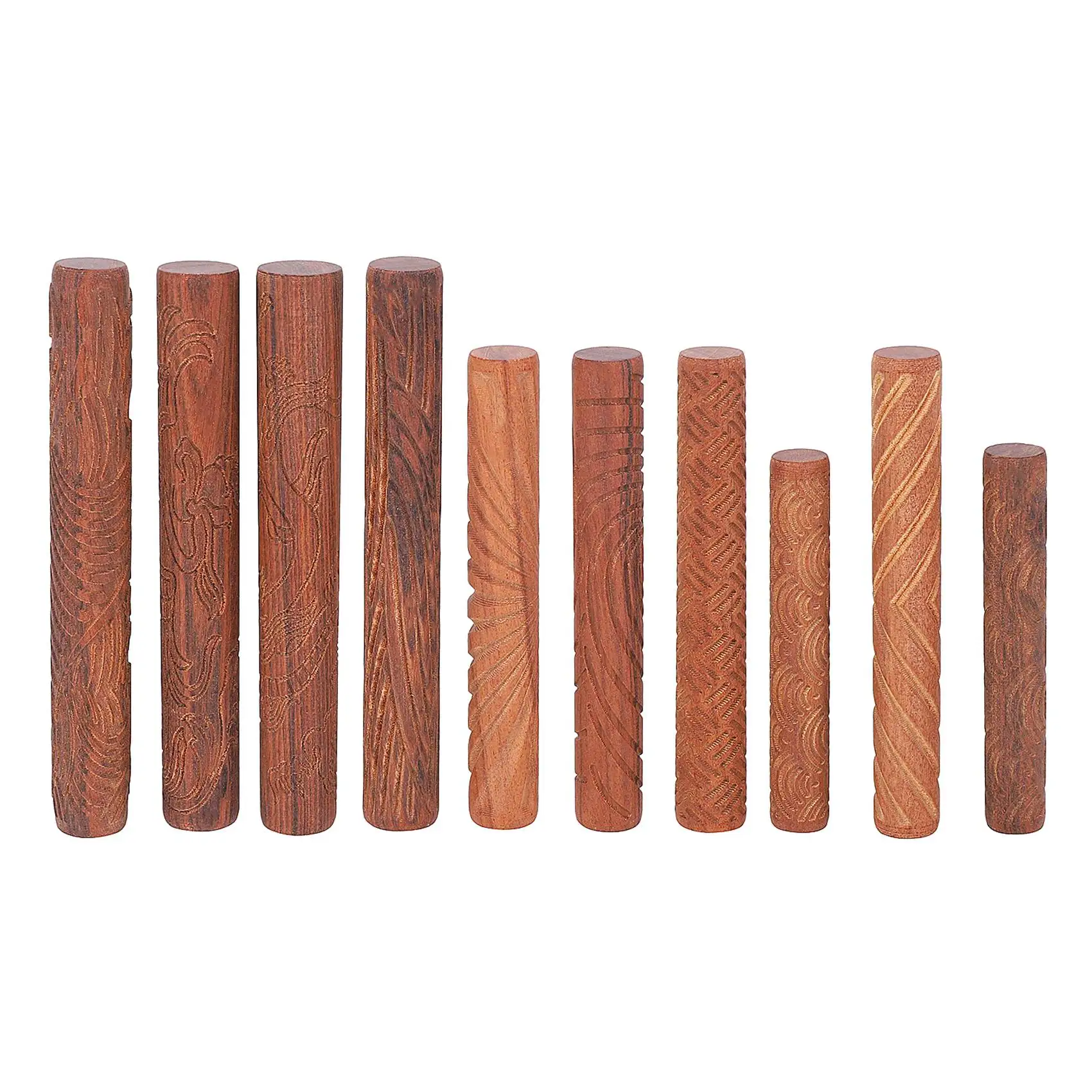 

Гончарные инструменты LJL, ролики с деревянной ручкой, набор роликов для моделирования глины, набор гончарных инструментов с различными узорами, 10 шт.