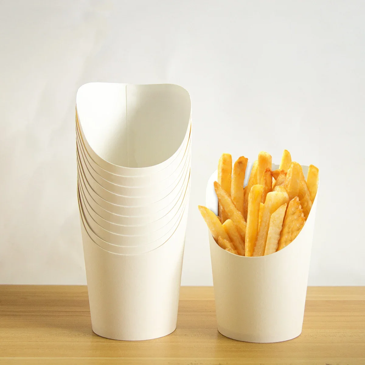 25/50 stücke Französisch Frites Halter Einweg Kraft Papier Französisch Braten Tasse Charcuterie Tasse Snack Dessert Kartoffel Chips Box Party liefert