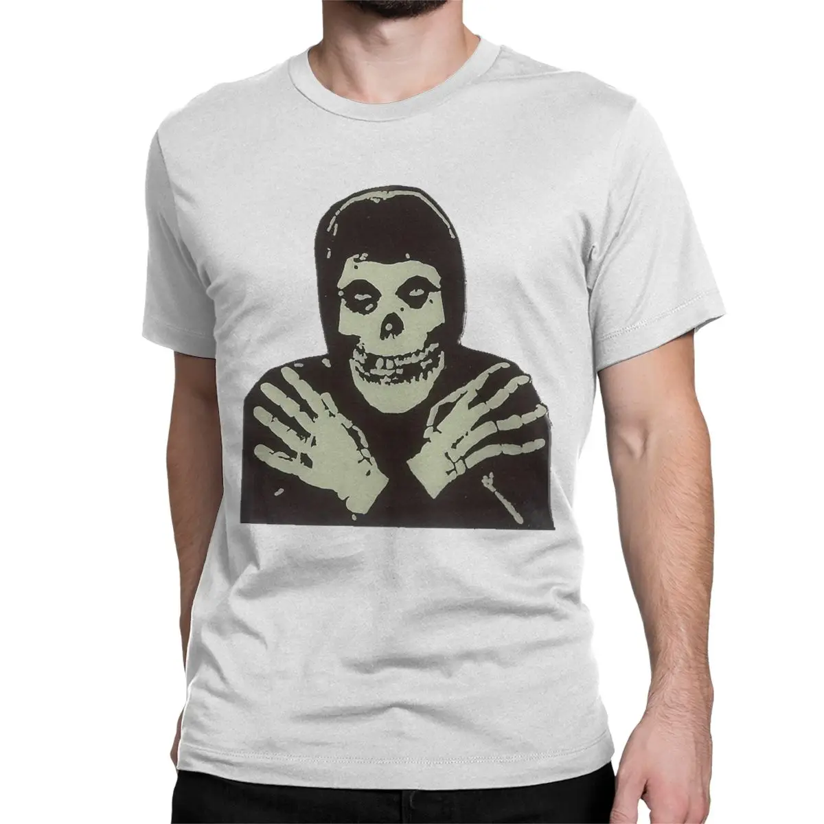 Dancing Skull Misfits T Shirt Men Women's Pure Cotton Funny T-Shirts Crew Neck Music Tee Shirt Short Sleeve Tops Summer