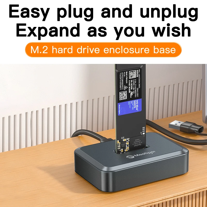 Meetiger M.2 SSD Enclosure M2 NVMe SATA SSD Adapter 10Gbps USB3.2 Type-C M.2 External Hard Drive Copy Disk Case for PC Laptop