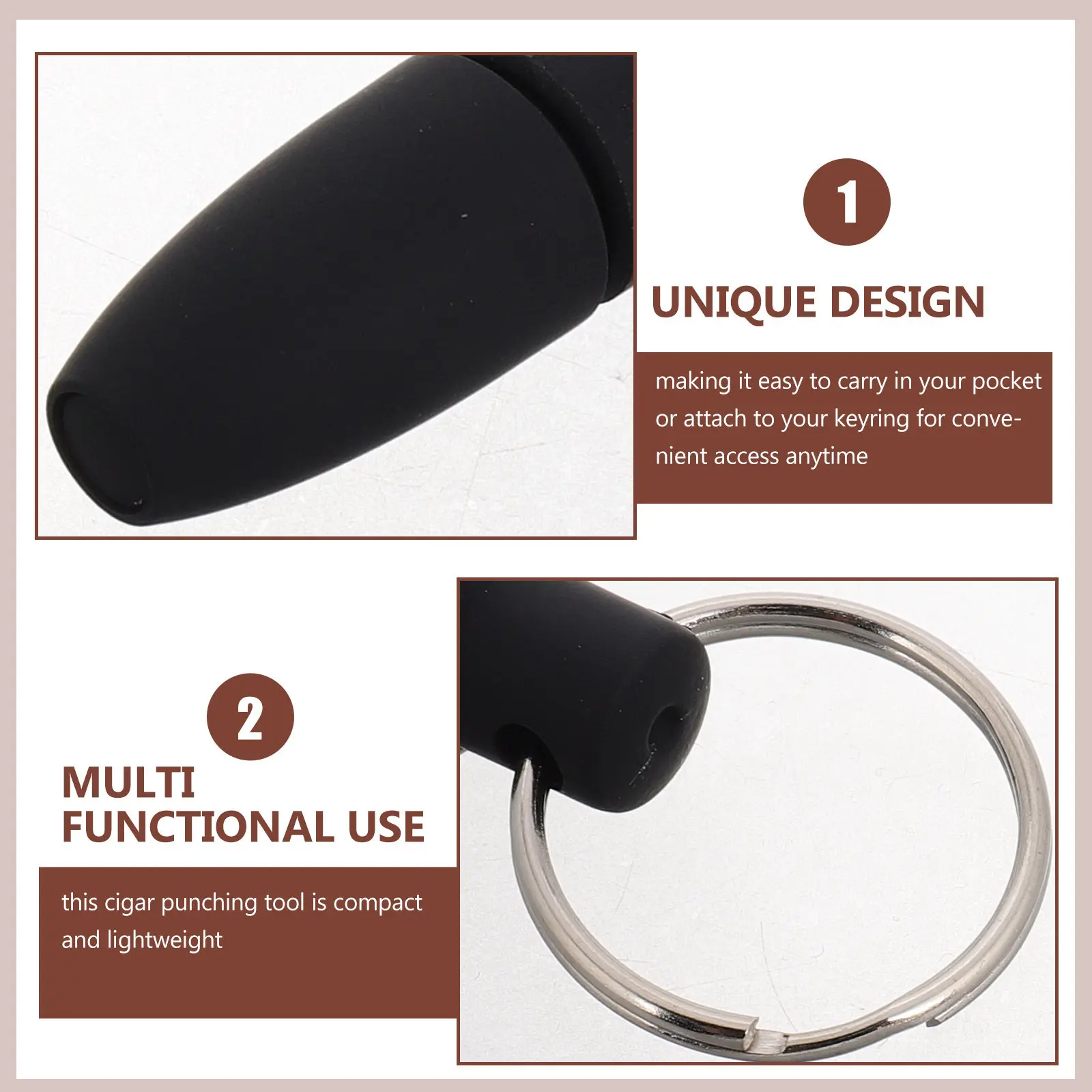 Cigar Cutter Keychain Punch Enhancer Tool Tools Hole for Travel Draw Accessory Opener view 2