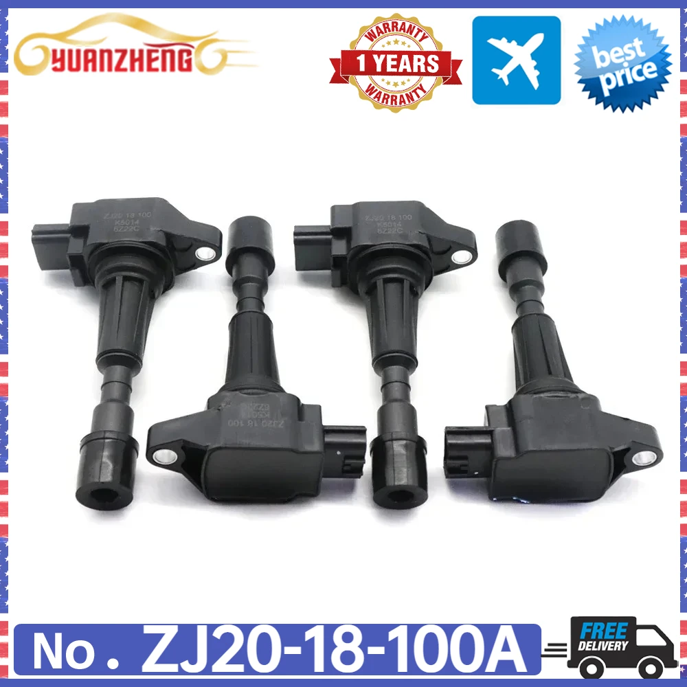 Car Ignition Coils For Mazda 2 1.5L-L4 For Mazda 3 1.4L 1.6L 2011-2015 ZJ20-18-100 ZJ20-18-100A