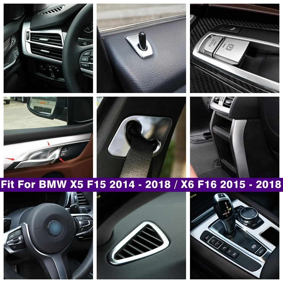 

Gear Box Air AC Door Bowl Lift Button Panel Cover Trim For BMW X5 F15 2014 - 2018 / X6 F16 2015 - 2018 Matte Interior Refit Kit