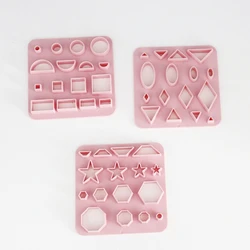 Large Size and Small Size Clay Polymer Plastic Earring Mold Clay Cutting Diy Basic Geometry Soft Pottery Earring Mold