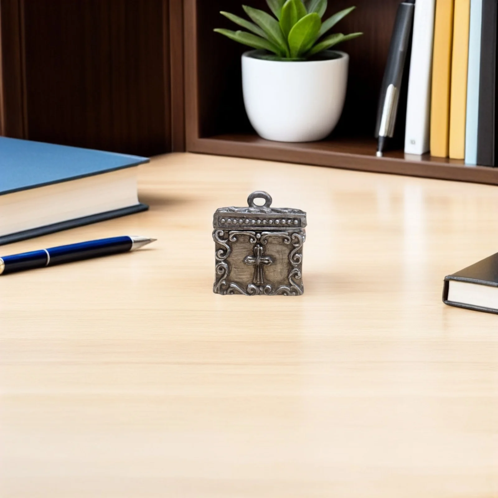 

1Set Mini Prayer Pewter Triple Angels Charm Prayer Jewelry Box Christmas Gift Keepsake Triple Angels Charm