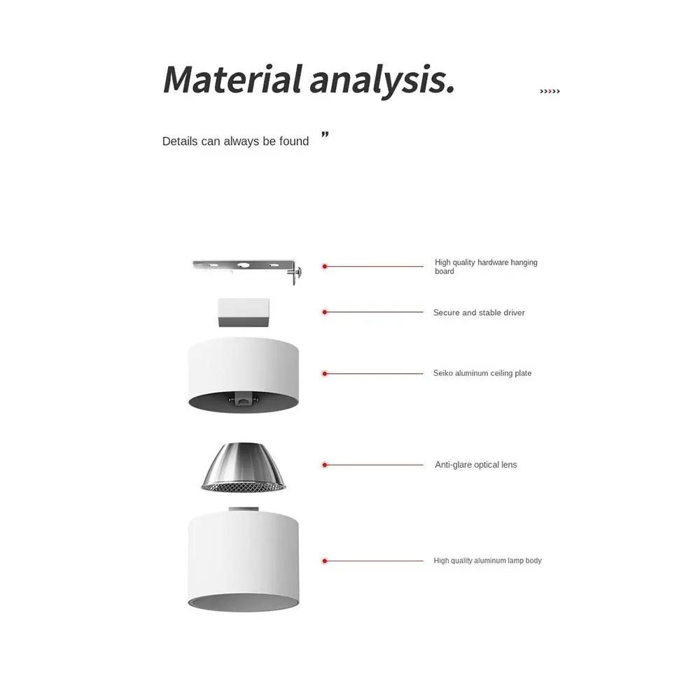 Adjustable Angle Led Spotlight Surface Mounted Foldable Led Down Light Energy Saving Anti glare Downlight Livingroom