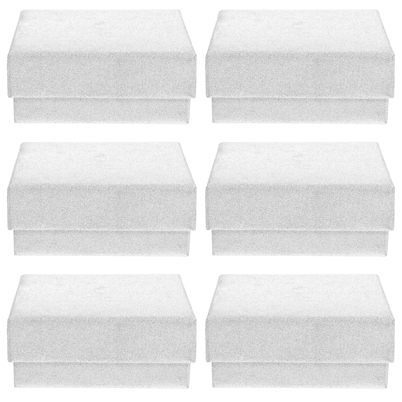 

10 Pcs Earring Packaging Boxes Black Glitter Jewelry Paper Containers Sponge Necklace Storage Display Gift Box Holder