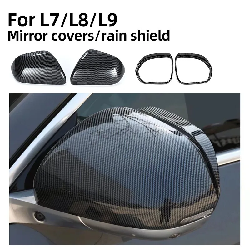 

2PCS Rear View Mirror Rain Eyebrow Cover Trim FOR LEADING IDEAL LiXiang L9 L8 L7 2022 2023 2024 2025 Exterior Accessories
