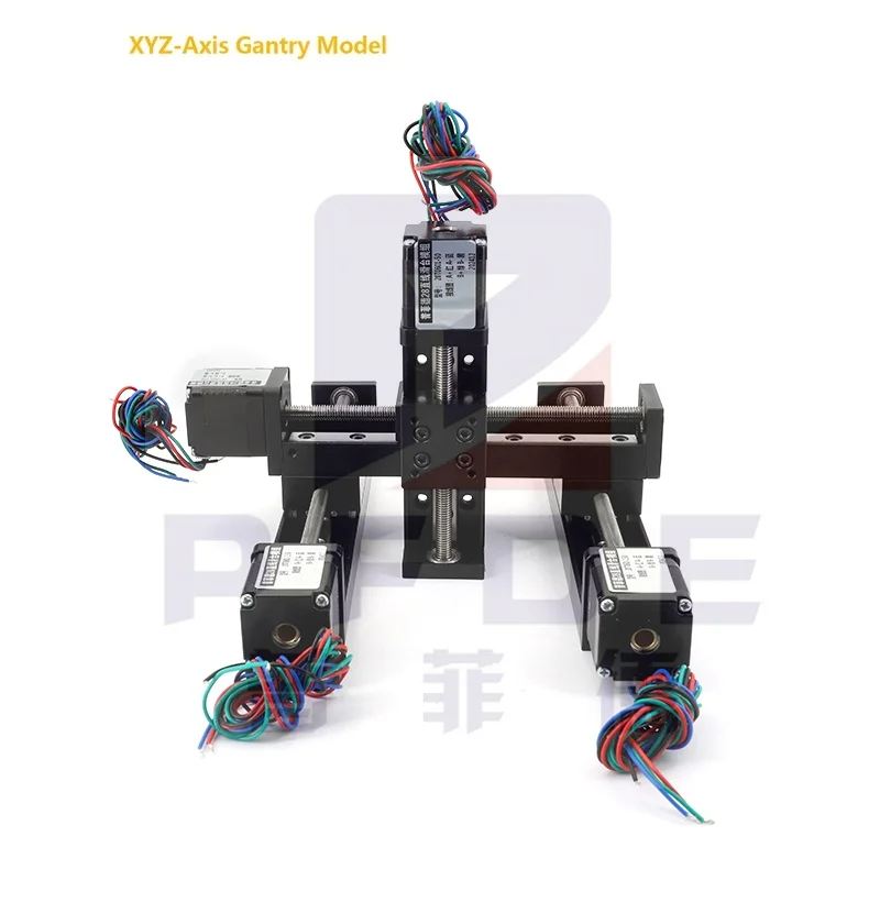 XYYZ  Axis Motorized Slide Table Mini T-type Linear Guide Rail Stage CNC Sliding Table Motor Electric Linear Stage 1mm Pitch DIY