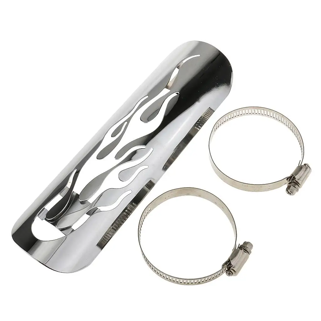 Flame Chrome Exhaust Muffler Pipe Cover Heel Guard for Cruiser