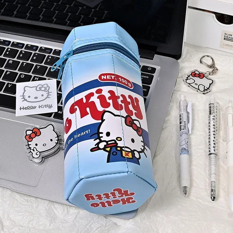 Hello Kitty Creative Unique Vertical Desktop Decoration Pencil Case Student Dustproof Versatile Cute Large Capacity Storage Box