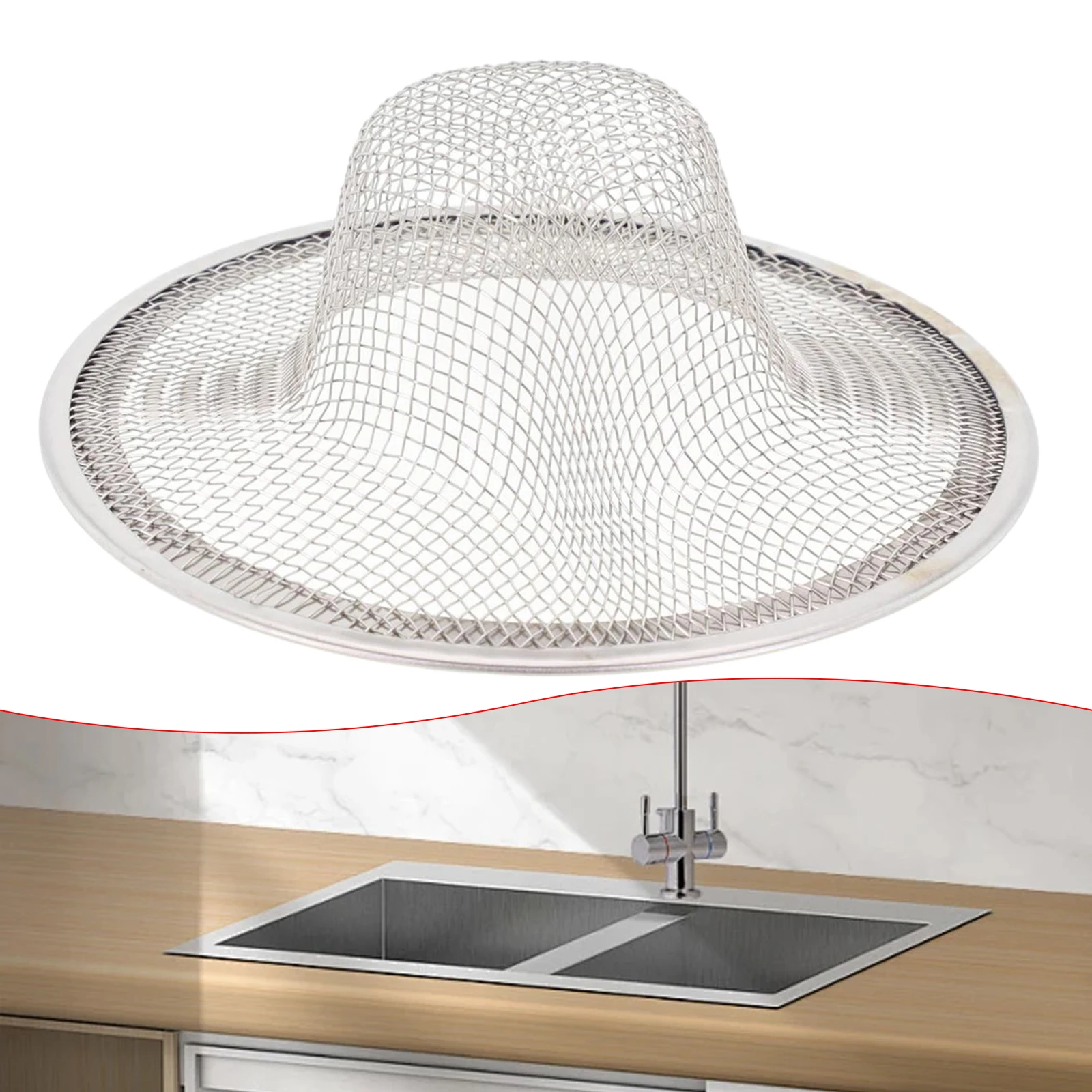 Stainless Steel Sink Strainer Hair Catcher Stopper Kitchen Waste Plug Filter Mesh Bathroom Anti Clogging Floor Drain Cover Tools