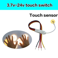 MINI Touch Sensor Switch 3.7-24V 2.5A, Dual Mode Touch Control, for LED Light/Water Level, 4mm Plastic/Glass Panel