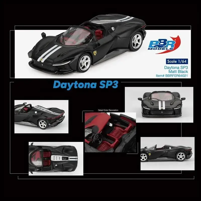 

Предпродажа BBR 1:64 Ferrari Daytona SP3 Matt Black, литая под давлением диорама, модель автомобиля, коллекция игрушек