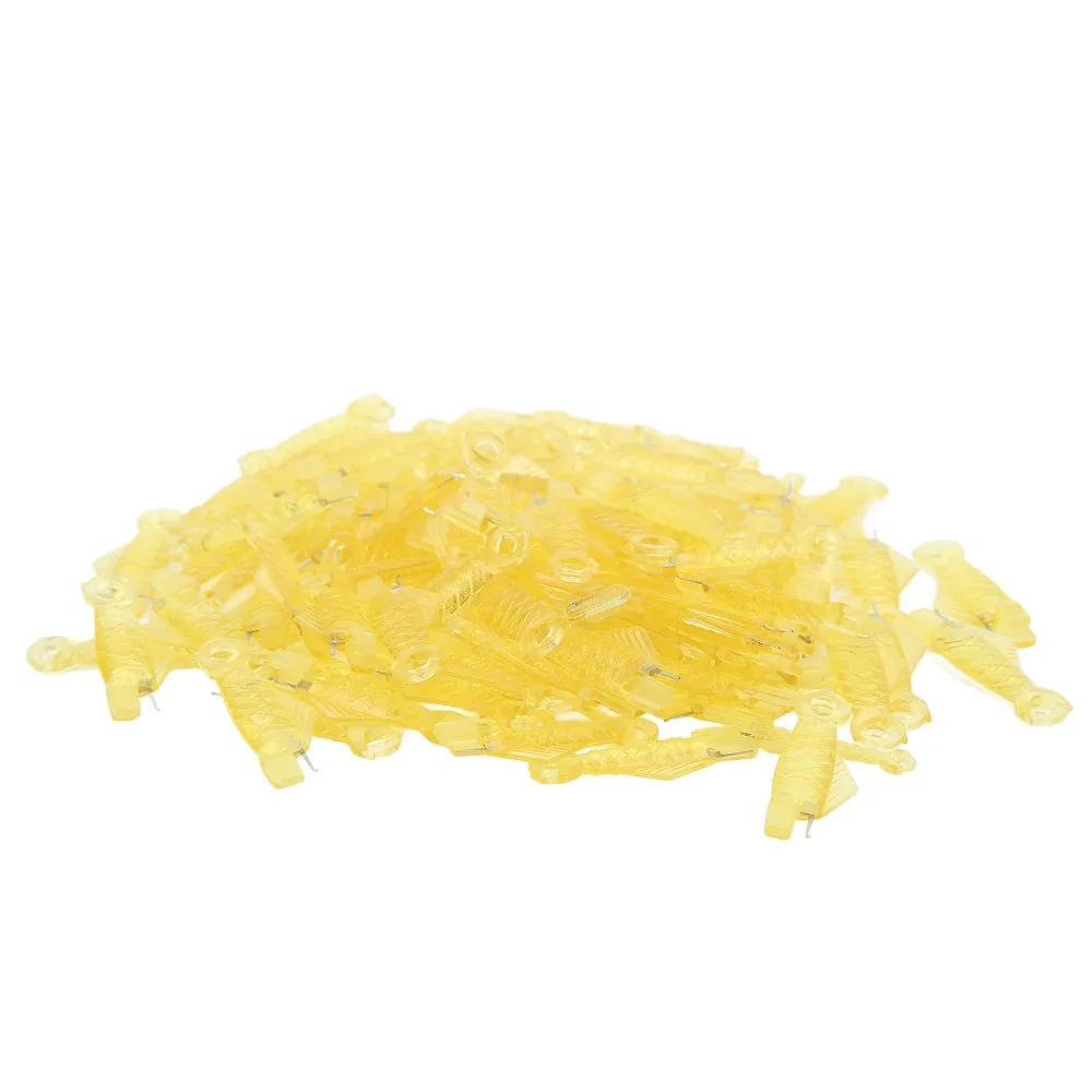 100Pcs Yellow Fish Needle Threader Fish Mouth Design Quick Loop Sewing Machine Threader Automatic Needle Threader Home Use