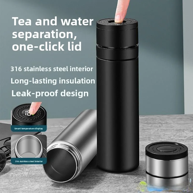 

Office Use Stainl Steel Tea Brewing Cup Men's 2025 New Model Car One Button Lid Opening Insulated Water Cup Tea Water Sepa...