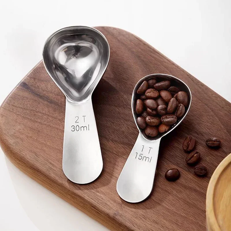 

2Pcs Coffee Scoops Stainless Steel Measuring Spoon Coffee Sugar Milk Powder Spoon Tablespoon Measuring Tools Kitchen Accessories