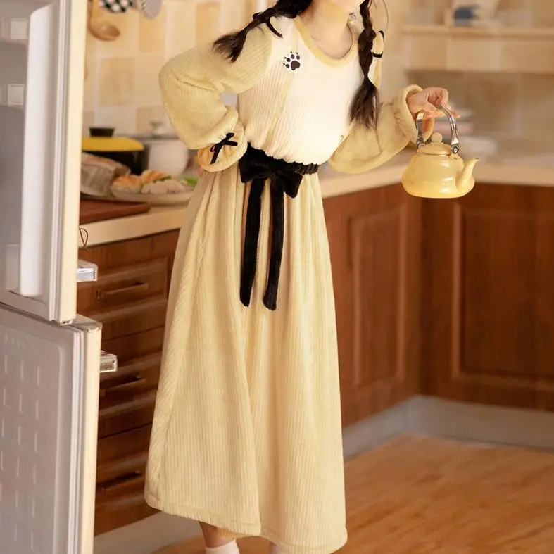 [shanjun] Pajamas with Han Element Warm Embroidery Chinese Style Lolita Dress Ancient Winter Style Kawaii Maid Dress