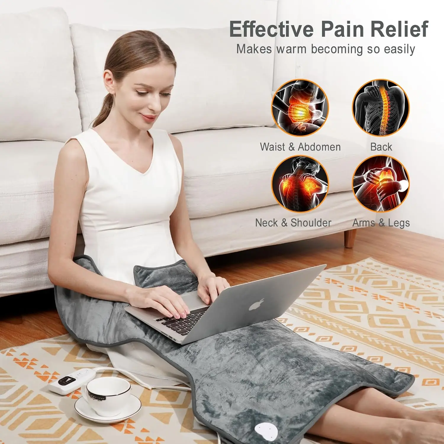 Electric Heating Pad Back Pain Relief Neck Shoulders Heat Pad Winter Heater Timed Temperature Control Heating Blanket Mat Gifts