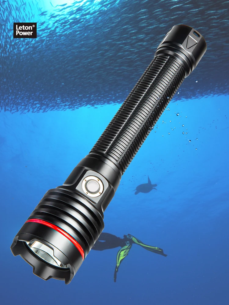 Diving Flashlight,LetonPower Submariner-26S 5000Lumens Dive Light,100m Waterproof,Dive Lights Scuba Diving,with Type-C Charging