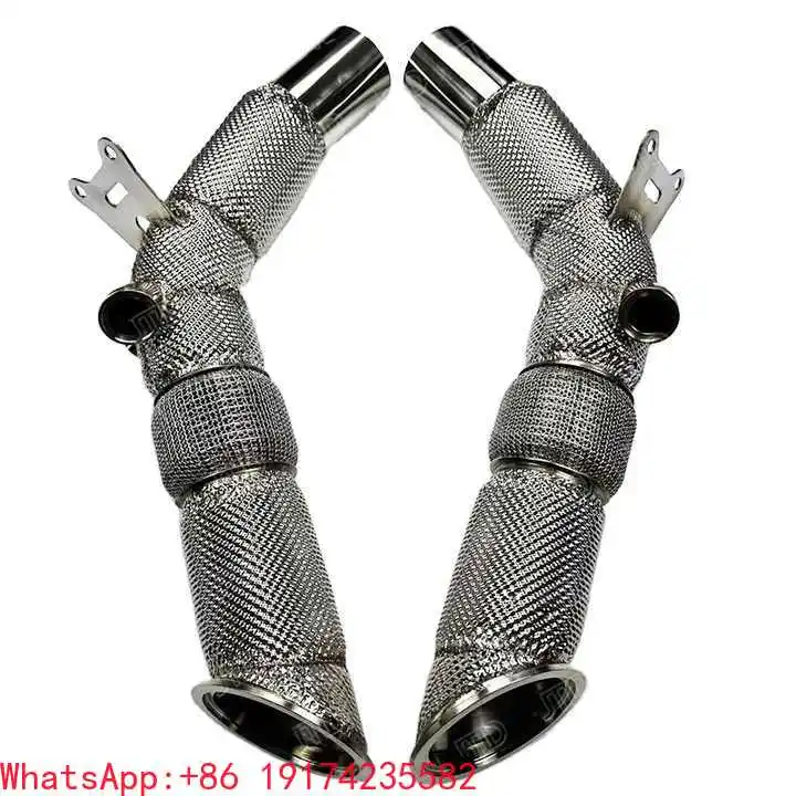 

Stainless Steel Surface Polishing Exhaust Frontpipes for Ferrari SF90 with Heat Shield