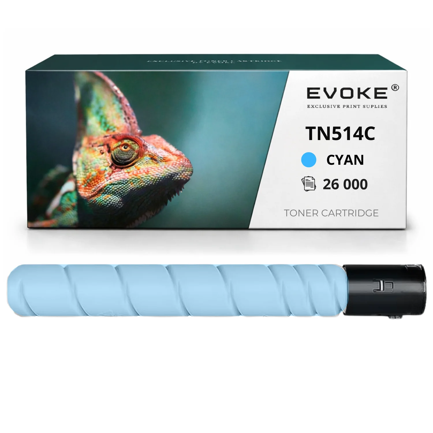Evoke Compatibele Toner voor Konica Minolta Tn514C Tn-514 Tn-514C Tn514C Tn-514 Tn514 C558/A9E8430 C558 A9E8430 Cyaan 26000 Pagina's Bizhub C458 C558 C658