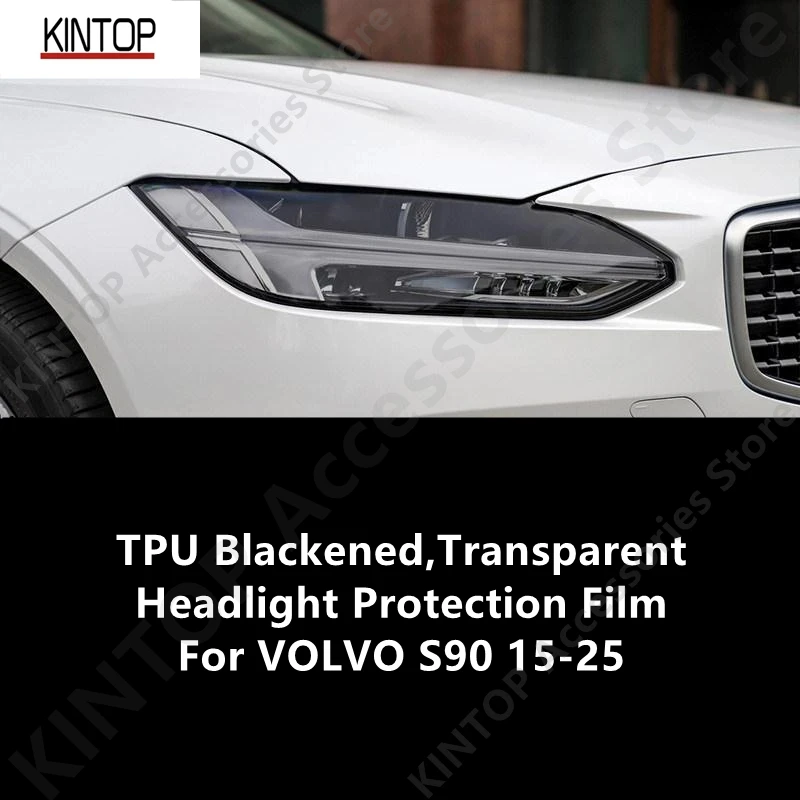 

For VOLVO S90 15-25 TPU Blackened,Transparent Headlight Protective Film, Headlight Protection,Film Modification