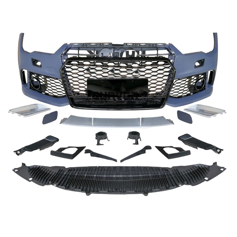

US Stock Car A7 S7 Upgrade RS7 Style Front Bumper With Honeycomb Grill for A7 Sline C7 C7.5 S7 2016 2017 2018 Body Kit