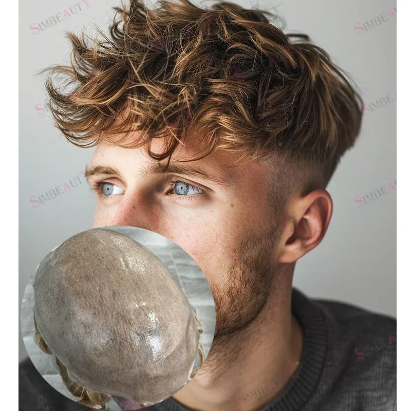 

Суперпрочный 24-миллиметровый натуральный кудрявый парик из 100% индийских человеческих волос для мужчин, черный, пепельно-коричневый, 22R, светлый афро-парик, мужской парик-накладка для замещения волос