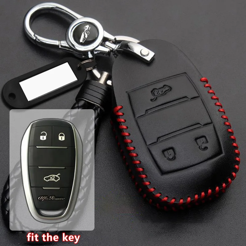 

Car Key Case for Alfa Romeo Stelvio Giulia 2017 2018 Remote Decoration Cover Shell Keychain Holder Fob Bag Interior Accessories