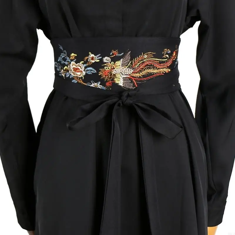 M6CD伝統的な衣装のためのワイド刺繍ウエストバンド調整可能なネクタイデザイン