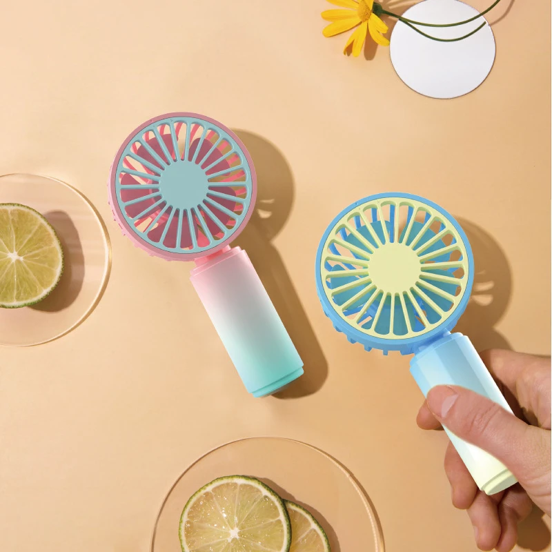 

New Gradual Mini Handheld Fan USB Charging Outdoor Camping Portable Silent Colorful Gift Handheld Fan