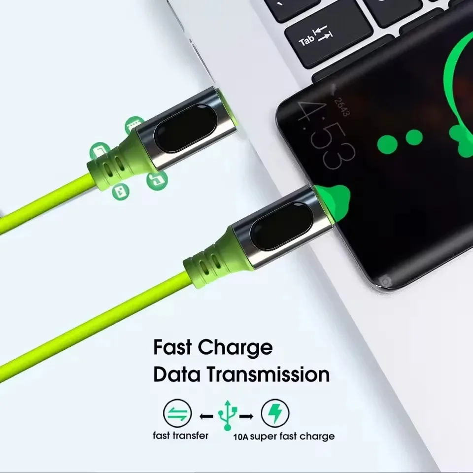 PD 240W 6A Super Fast Charging Type C Cables Digital Display High-speed Data Transfer Cord USB Type-c To C Wire for iPhone 17Pro