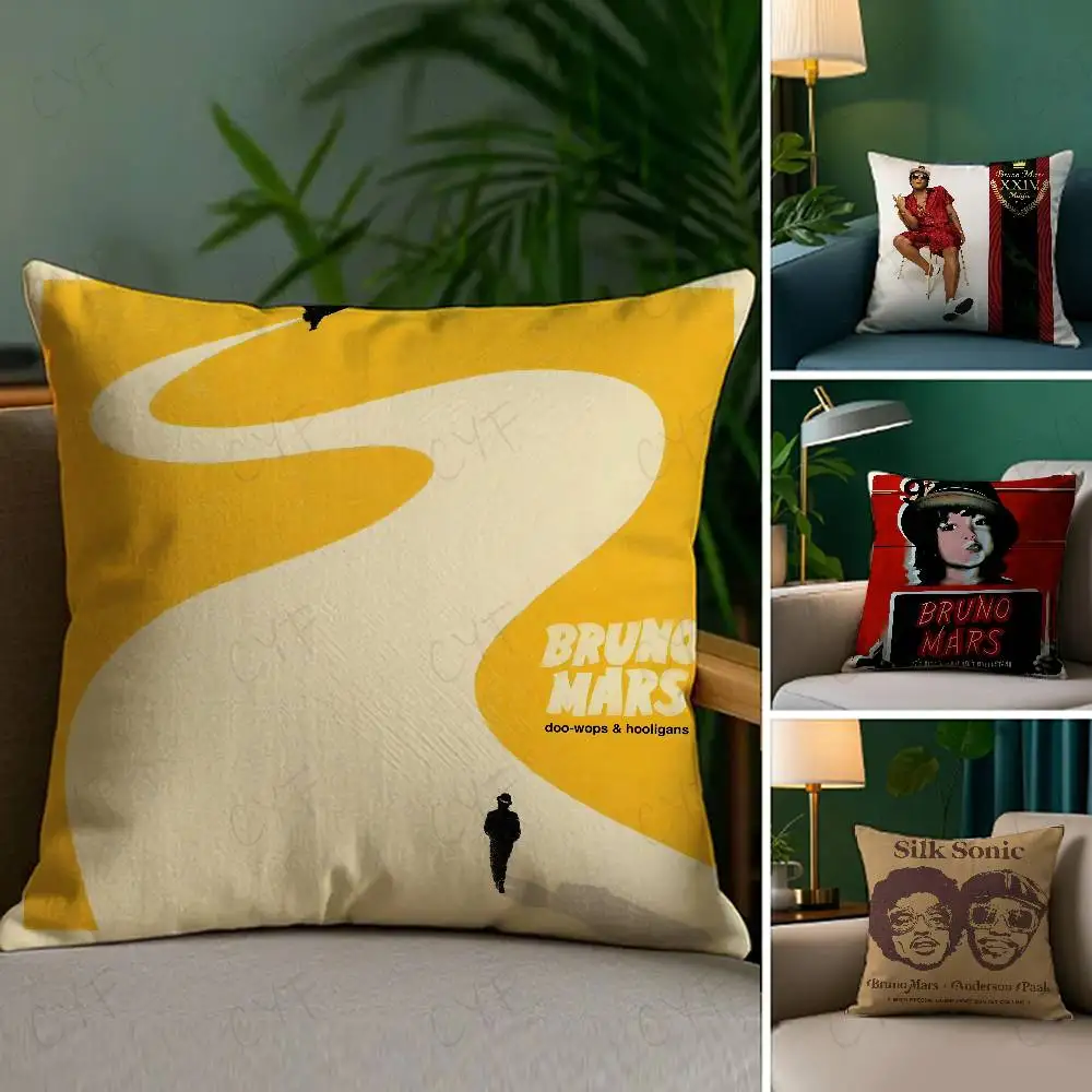 

Singer B-Bruno Mars Album Pillow Case Custom Printed Brushed Fleece Pillow, Baby Skin-Touch, Eco-Friendly Dye-Sublimation Cushio