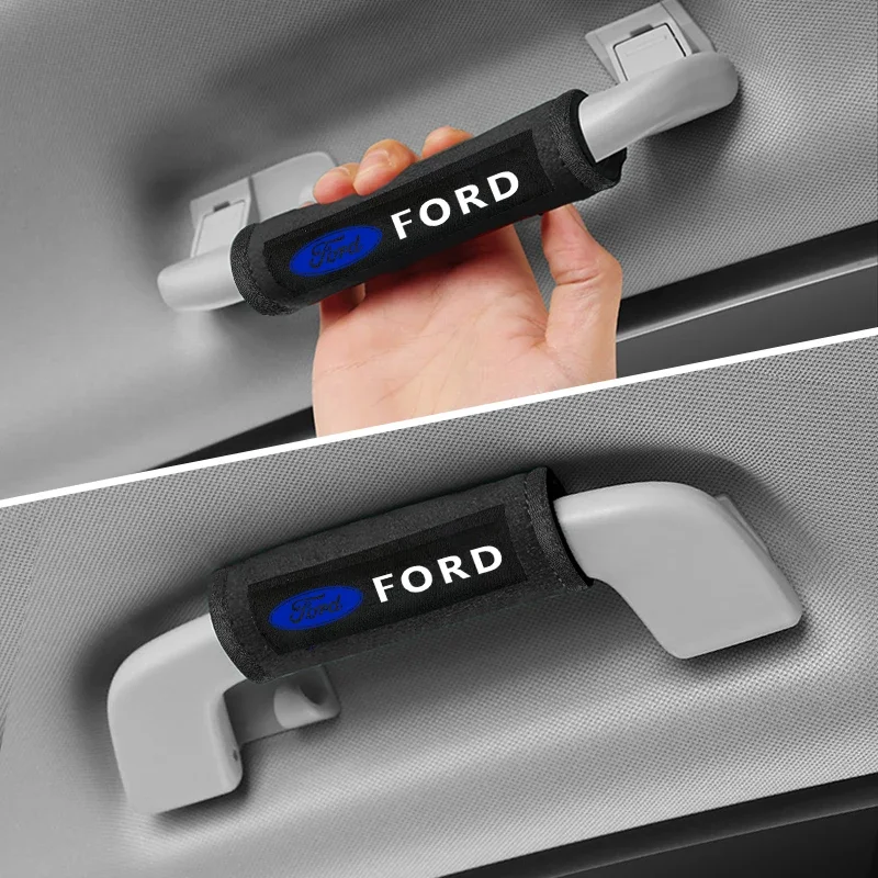 Car Interior Roof Handle Protective Cover Pull Gloves For Ford Focus 2 3 mondeo mk3 f150 ranger fusion mustang fiesta mk7