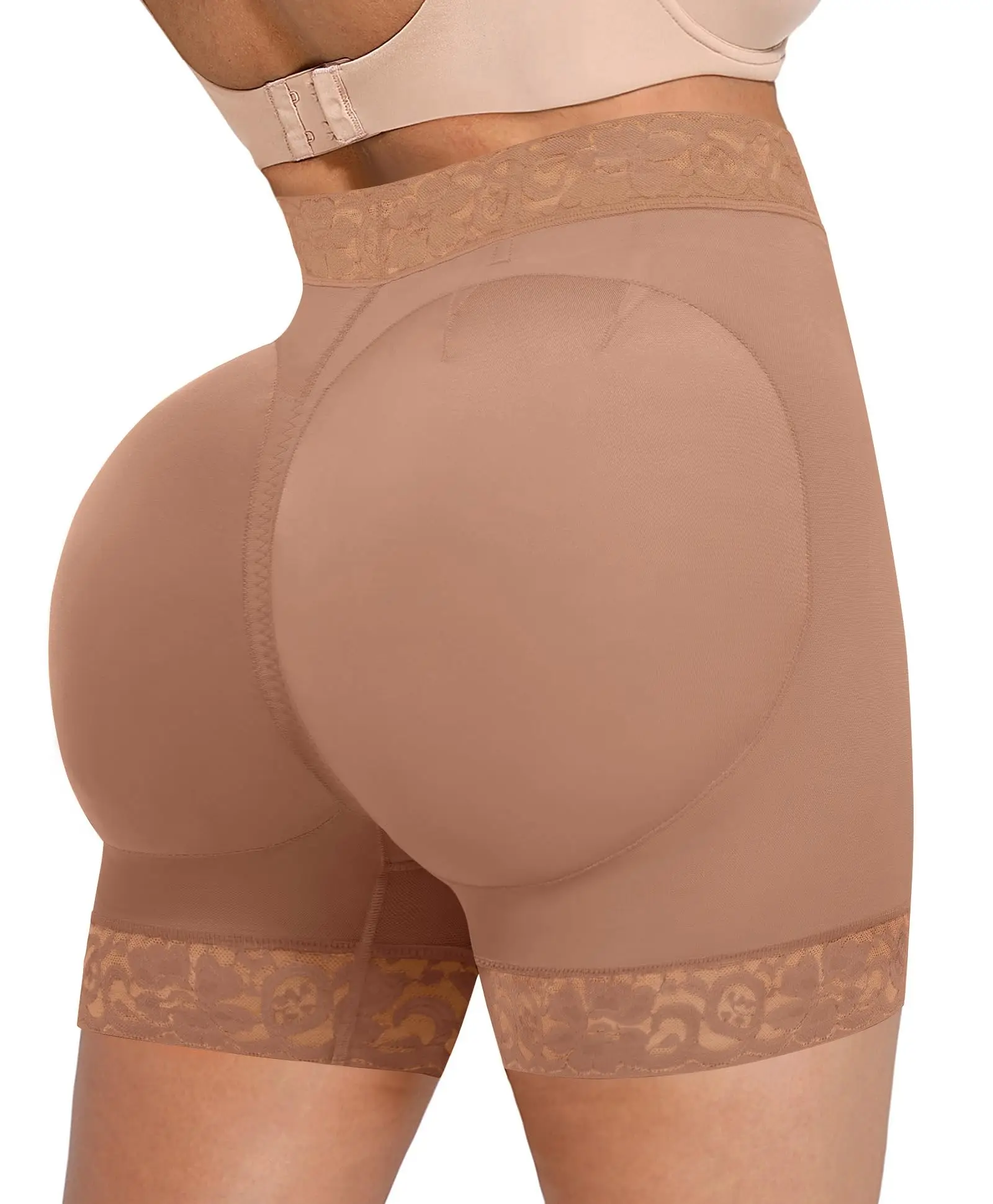 

[Дышащие шорты для коррекции фигуры] Дышащие и непрозрачные женские шорты для коррекции ягодиц с высокой талией | Средняя посадка на животе C