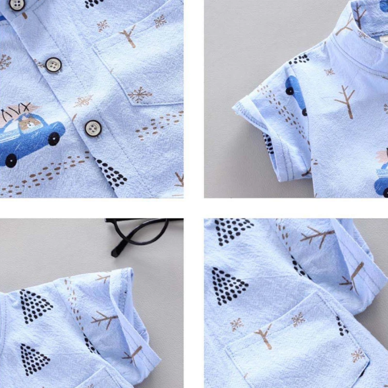 Fashion 2Pcs Baby Boy\'s Suit Summer Printed Clothes Set Shirt Top Shorts Baby Clothing Set For Boys Infant Suits Kids Clothes